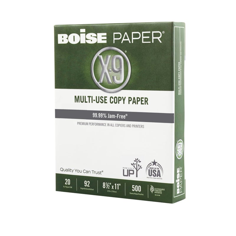 Boise X-9 Multipurpose Paper, 92 Bright, 8 1/2"" x 11"" Letter Size, 20 lb, 500 Sheets Ream - Image 3